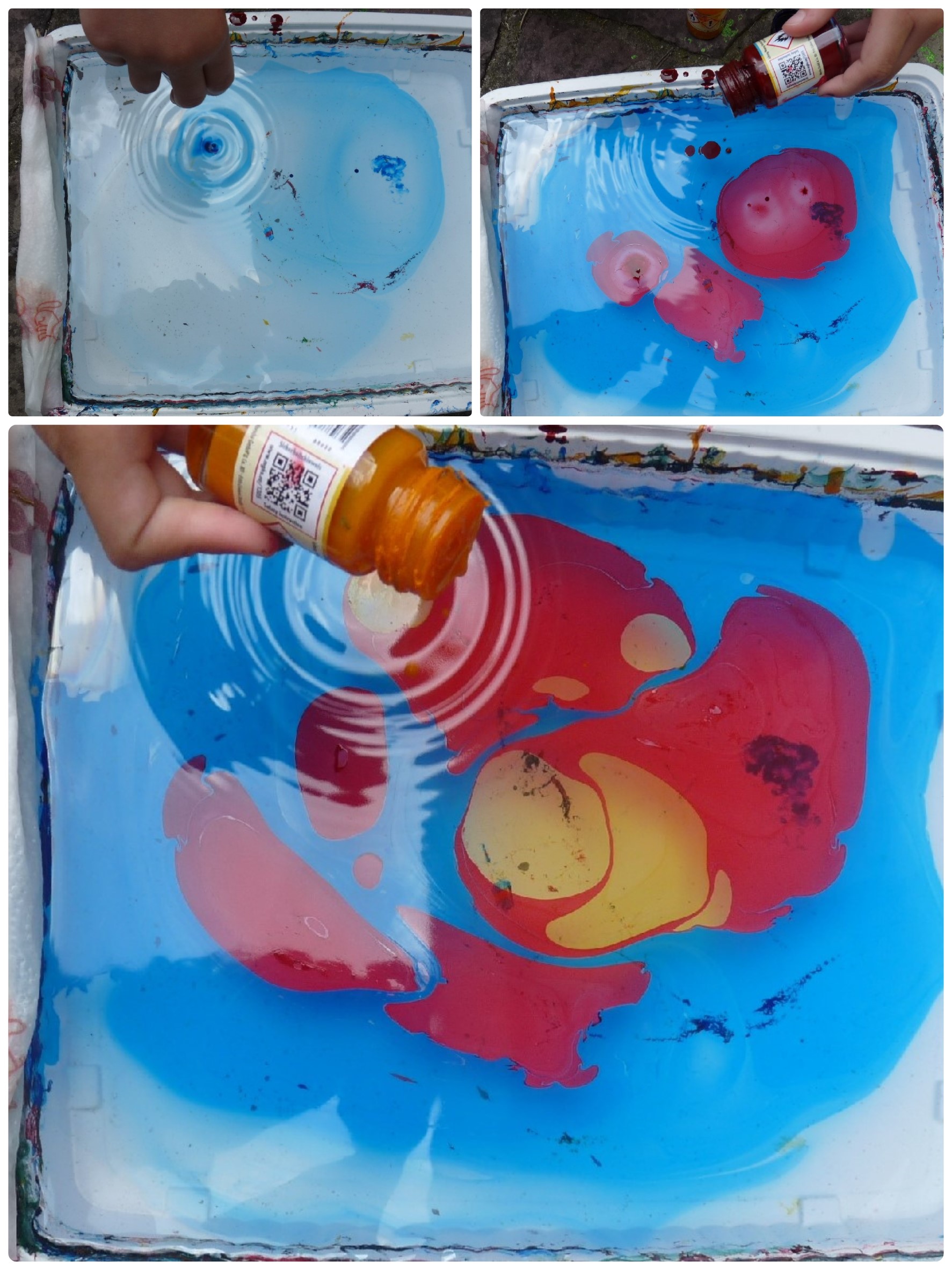 Peinture marbrée à l'eau pour enfants - Arts et artisanat pour
